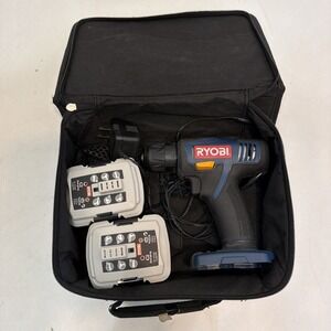 Ryobi 12V Cordless Drill CD100 With 2 12V Batteries Charger And Case